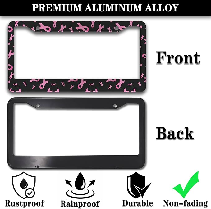 License Plate Frames for Men Black Powder Car License Plate Frame for Women - Image 3