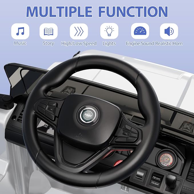 12V Kids Ride on Truck Car, w/Parent Remote Control, Twin 35w Motors, 3 Speeds - Image 6