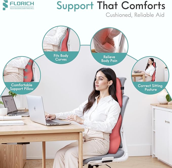 FLORICH Car Lumbar Support Pillow and Neck Headrest Pillow - Image 4