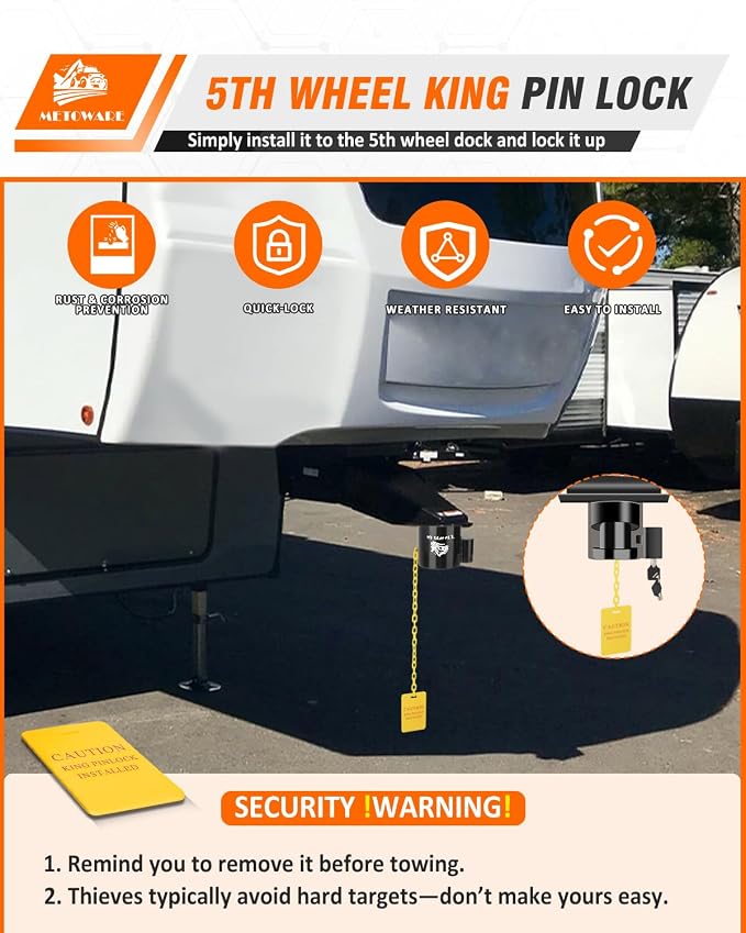 METOWARE 5th Wheel King Pin Lock - Image 6