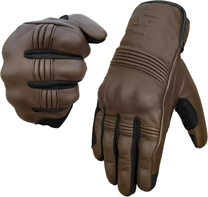 Leather Motorcycle Gloves for Men and Women | Touchscreen | Full Finger | by SATHIND