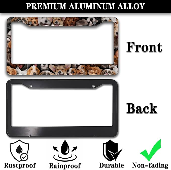 License Plate Frames Multicolor Custom License Plate Frame Dogs Collection - Image 3