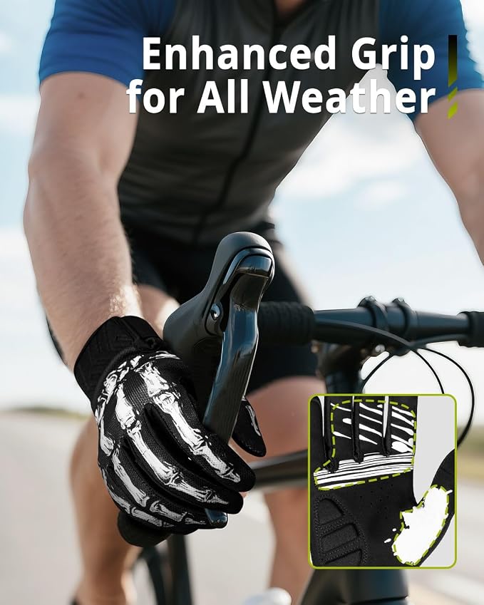 RIGWARL Skeleton Motorcycle Gloves Men Women Touchscreen, Non-Slip Mountain - Image 3