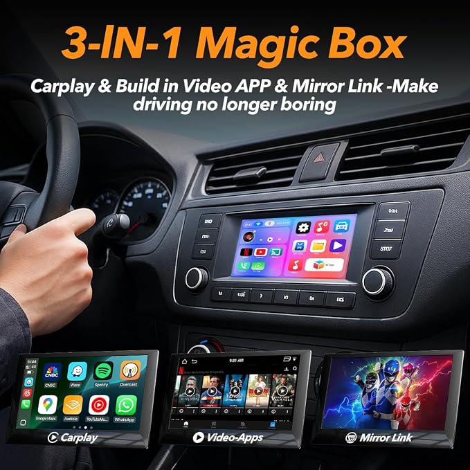 Volam 3-in-1 Wireless CarPlay Adapter Magic AI Video Box - Image 2