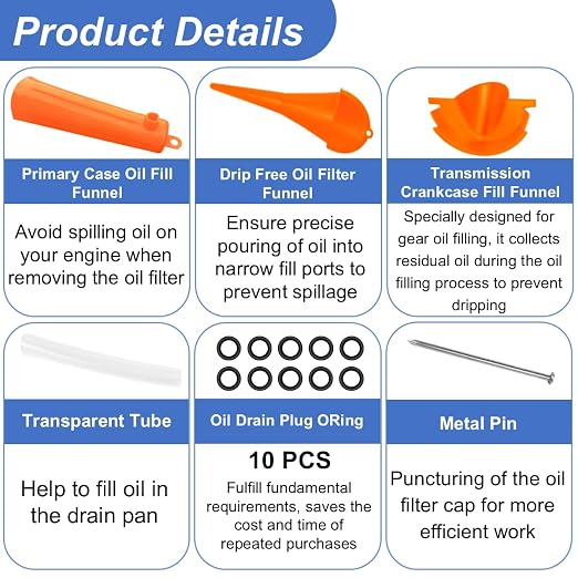Oil Change Tool Kit for Harley Davidson Accessories, Oil Filter Wrench - Image 2