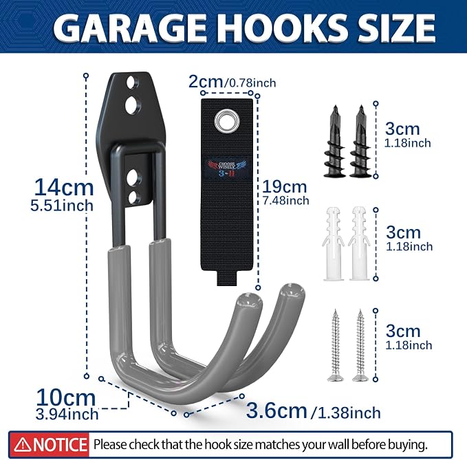 3-H Garden Hose Holder Wall Mount 4 Pack, Solid Steel Hose Hanger, Water Hose - Image 2