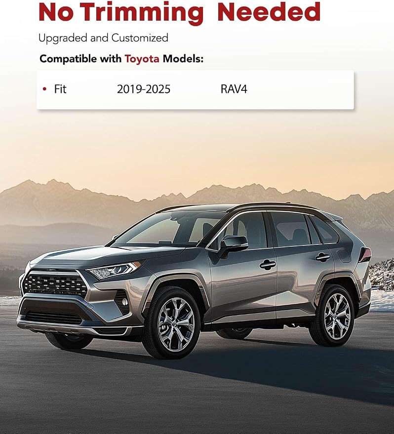 YHTAUTO Floor Mats Fit 2019-2025 Toyota RAV4, TPE All Weather Car Mats - Image 2