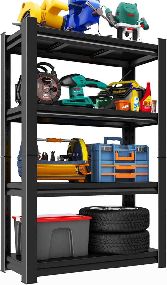Garage Shelving Unit, Adjustable Storage Rack, Storage Shelves, Sturdy Steel by Notmise
