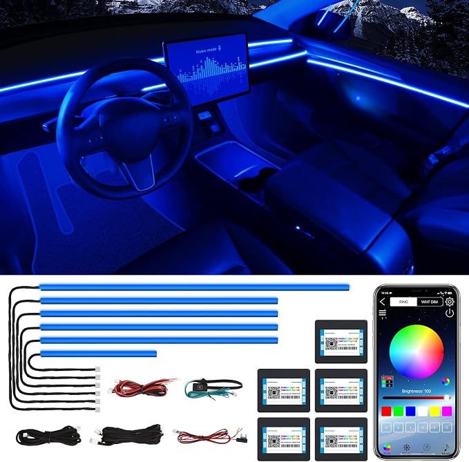 Acrylic Interior Car LED Strip Light by MAODANER