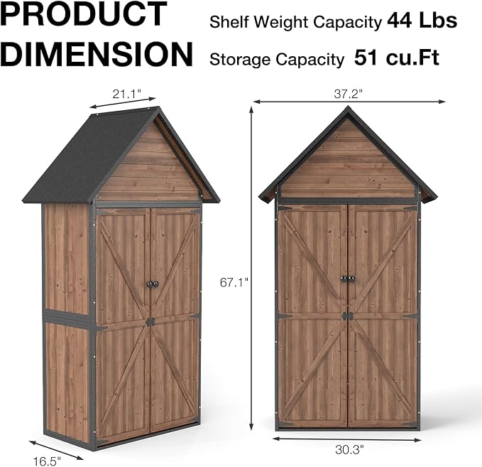 Outdoor Storage Shed with Waterproof Roof - Image 5