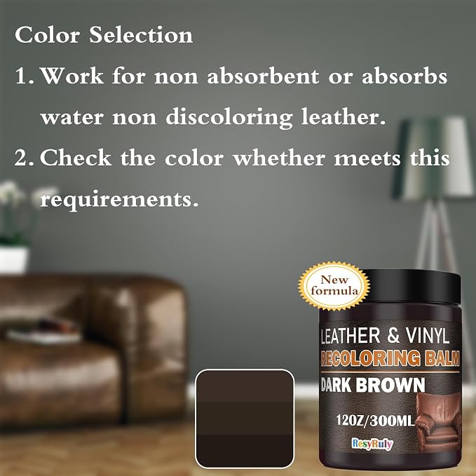 Leather Recoloring Balm Dark Brown Leather Dye Vinyl Paint Car Interior Seat - Image 5