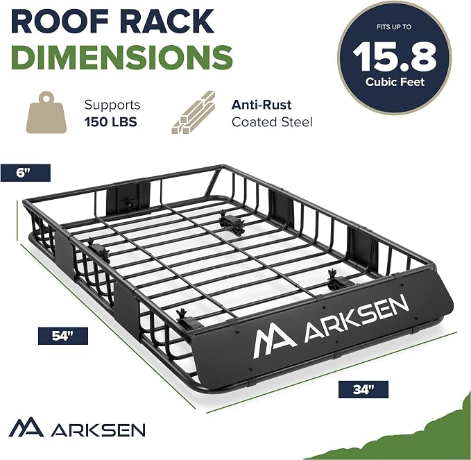 ARKSEN 54 x 34 x 6 Inch Universal Roof Rack - Image 8