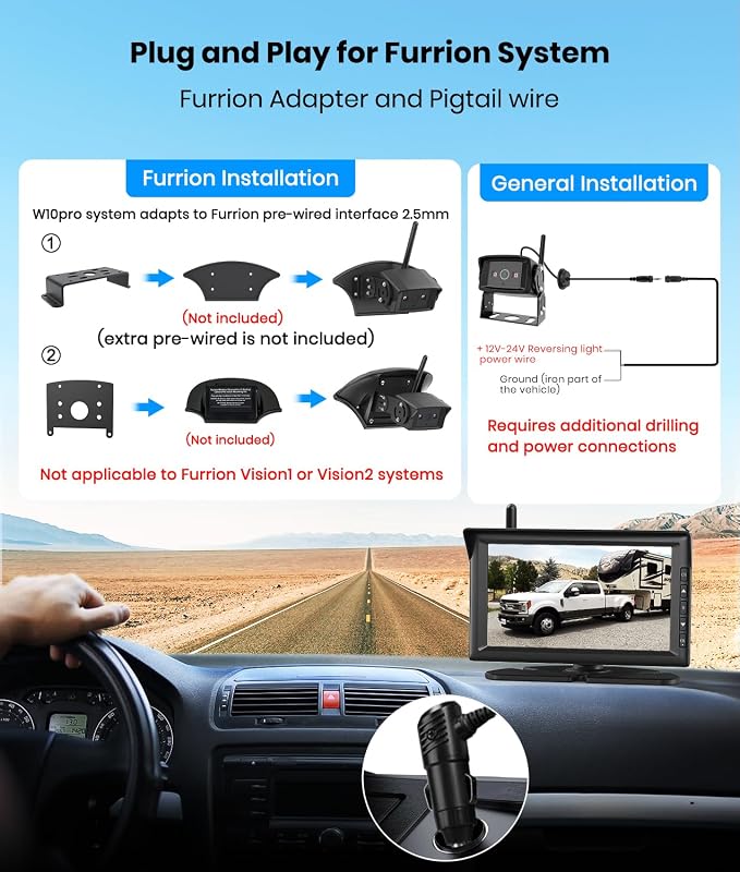 AUTO-VOX 7" HD Wireless Backup Camera - Image 2