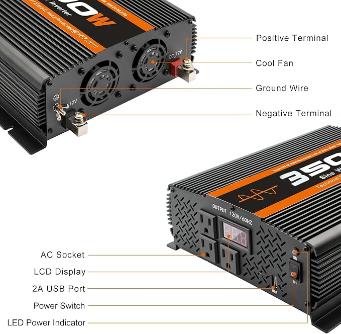 3500W Pure sine Wave Inverter 3500 watt Inverter 12 Volt Inverter RV Inverter - Image 3