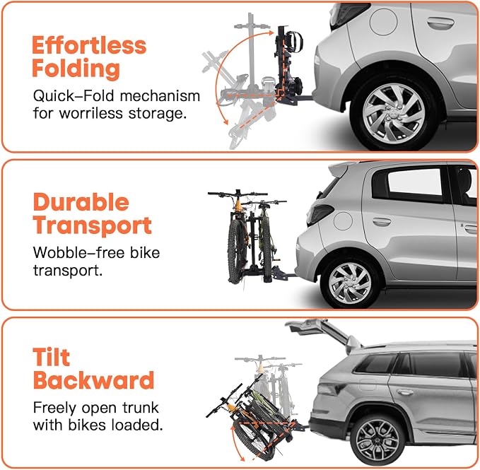 CyberRack S2 Ebike Rack, 300 lbs Capacity Foldable Bike Racks - Image 6