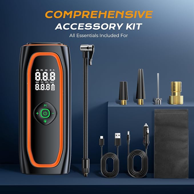 Tire Inflator Portable Air Compressor, 220PSI Air Pump - Image 9