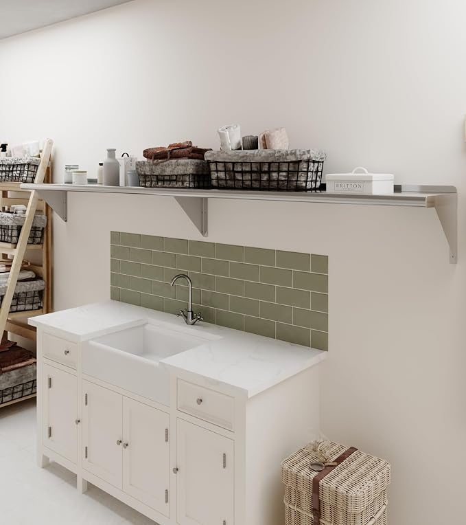 AmGood 96" Long X 12" Deep Stainless Steel Wall Shelf | NSF Certified | - Image 8