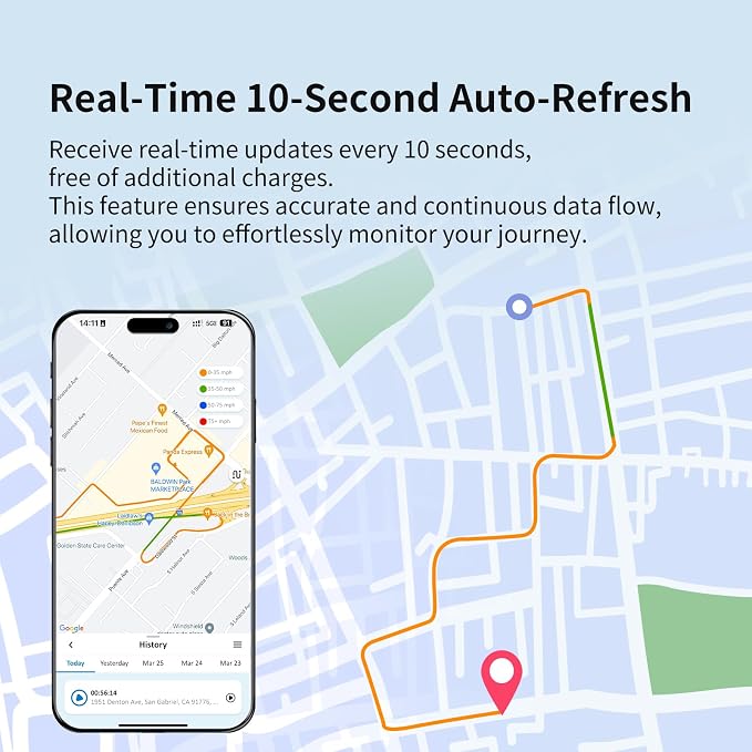 OBD GPS Tracker for Vehicles & Fleet, Plug in Car Tracker, 10-sec Real Time - Image 2