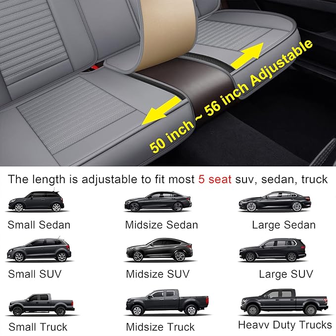LINGVIDO Car Seat Covers, Breathable and Waterproof Faux Leather Automotive - Image 3