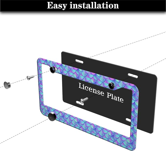 License Plate Frames for Men Purple; License Plate Frame for Women Mermaid - Image 7