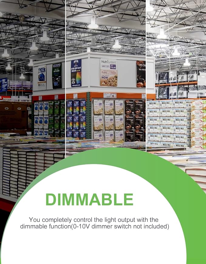 240W/200W/150W UFO LED High Bay Light, UL & DLC Listed 5000K Daylight 33600LM - Image 3