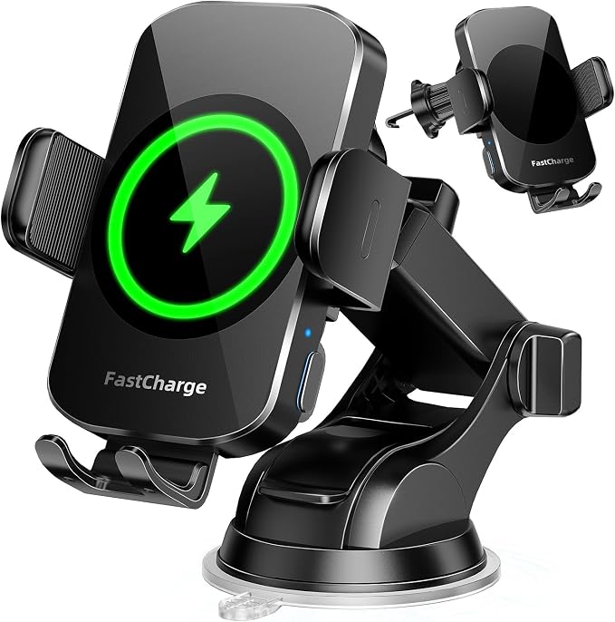 Wireless Car Charger, Fast Charging Phone Holder 3 in 1 Phone Mount Auto by BothLin