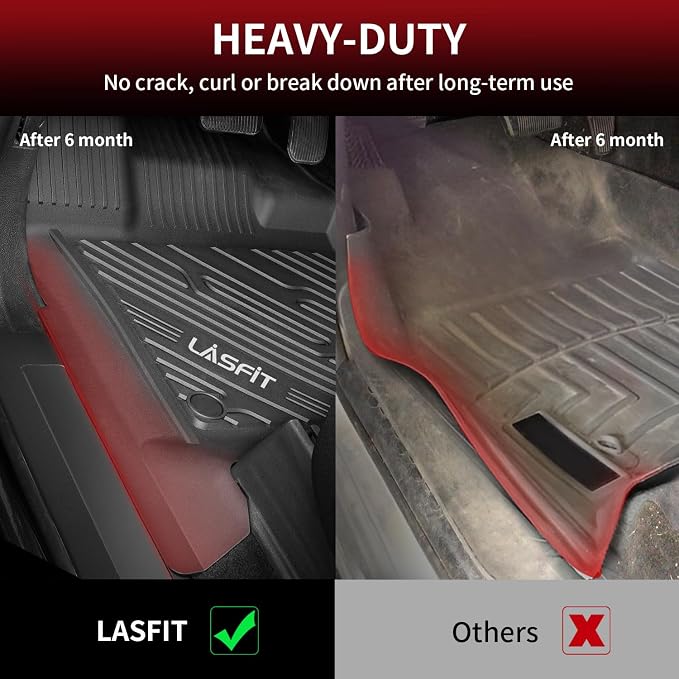 LASFIT Floor Mats for Ford F250 F350 F450 2017-2026 Crew Cab Front Bucket Seat - Image 6