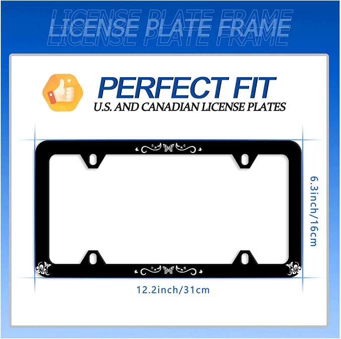 Butterfly Hibiscus License Plate Frame License Plate Stainless Steel Parts - Image 7