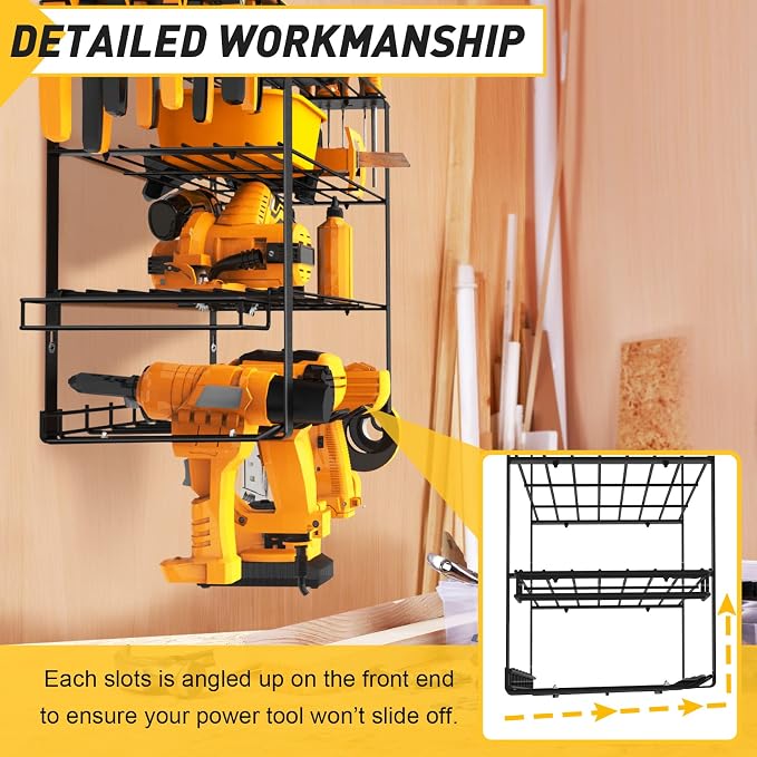 4 Layers Power Tool Organizer Wall Mount - Image 6