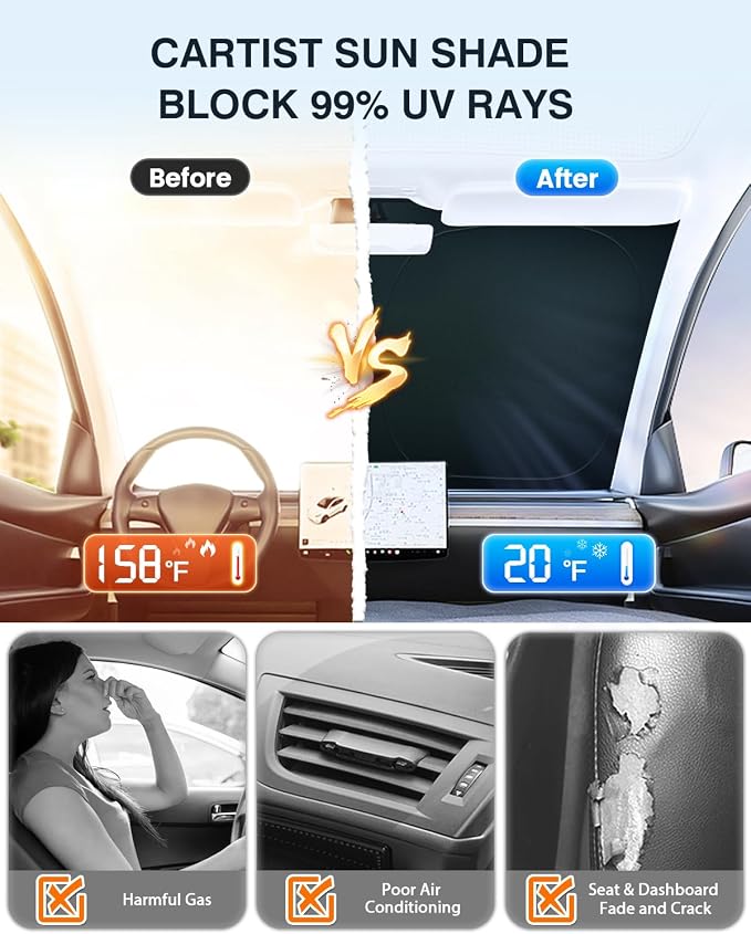 Cartist 5-Layer Windshield Sun Shade Custom Fit - Image 6
