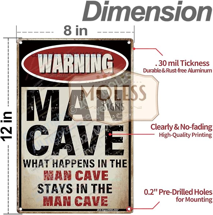 'What Happens Here, Stays Here!' Funny Man Cave Decor - Image 2