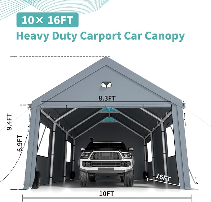 Carports 10X16 Heavy Duty，Car Ports - Image 2