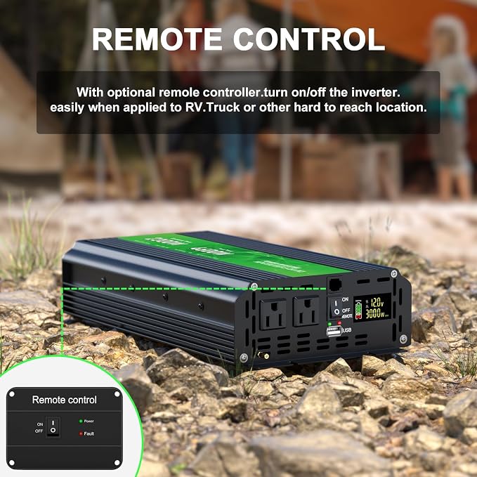 2300W Power Inverter, Peak Power 4600W 12V DC to AC 110V120V, Remote Control - Image 7