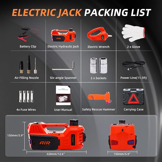 STANDTALL Electric Car Jack Kit 5 Ton 12V Hydraulic Jack Floor Jack - Image 6