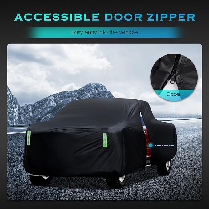 Car Cover Waterproof All Weather，Full Outdoor Pickup Truck Cover Rain UV - Image 6
