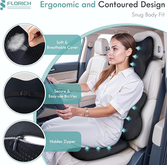FLORICH Car Seat Cushion and Lumbar Support Pillow - Image 3
