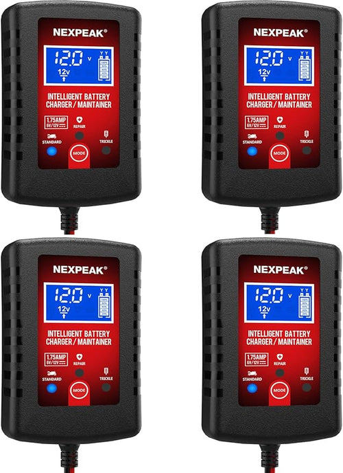 1.75-Amp Car Battery Charger, 6V and 12V Smart Fully Automatic Battery Charger by NEXPEAK