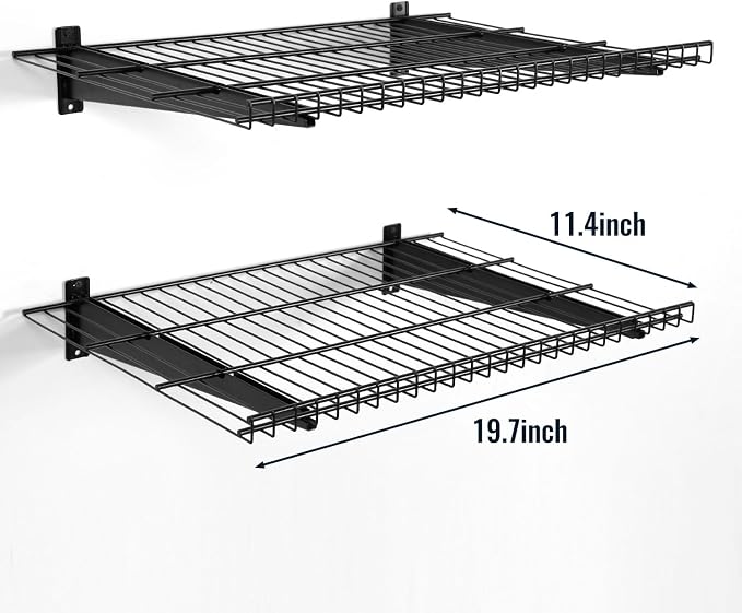 2 Pack Garage Wall Mounted Shelf, 19.7" x 11.4" Heavy Duty Wall Storage Shelves - Image 2