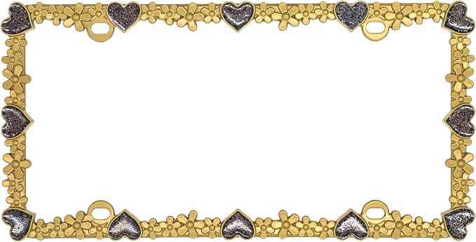 Creathome 3D Shining Daisy Heart License Plate Frame from Pure Zinc Alloy Metal - Image 5