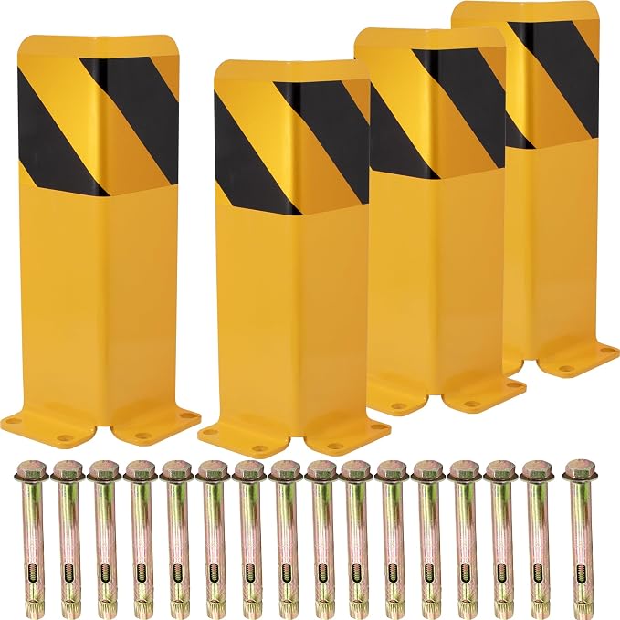 Heavy Duty Pallet Rack Post Protectors – 4-Pack Steel Column Guards by Unknown