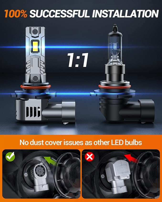 SEALIGHT 9006 Fog Bulbs, 10X Ultra-Bright 50, 000LM HB4 1:1 Mini Size - Image 3