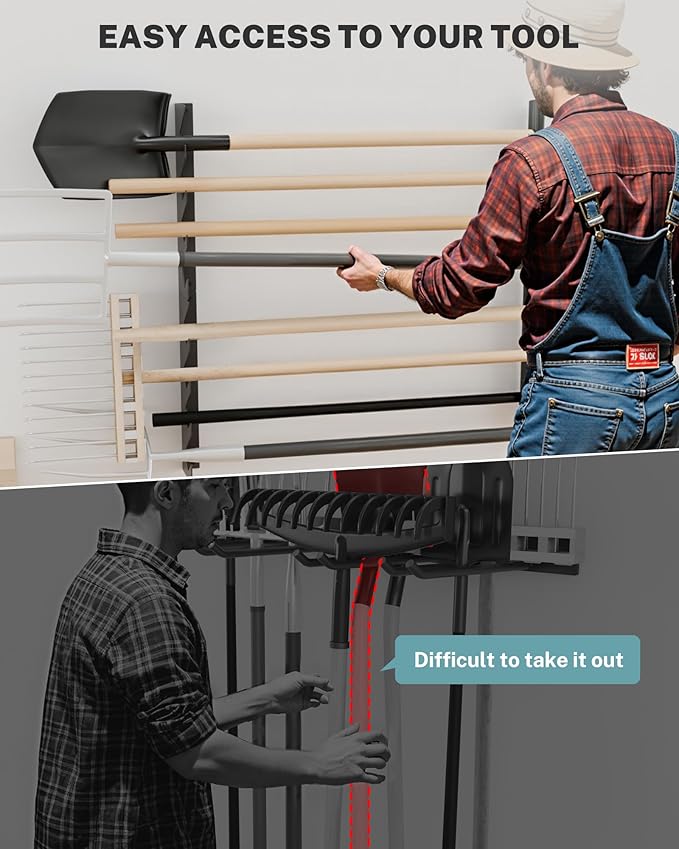 Garage Tool Organizer Wall Mount, Shed Yard Tool Organizer - Image 2