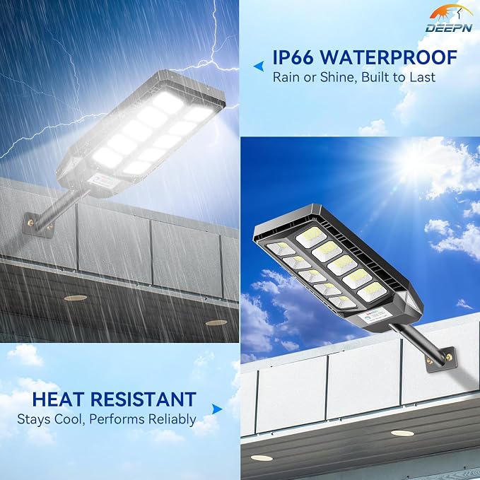 Solar Street Lights Outdoor for Outside, IP66 Waterproof Street Lights Outdoor - Image 6