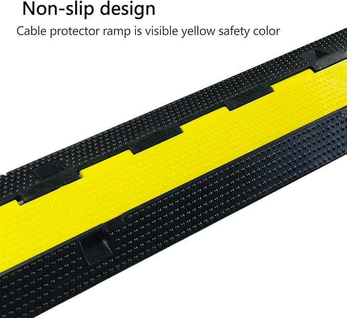 4 Pack Rubber Cable Ramp Hose Cable Protector Ramp 2 Channel 22000Lbs Load - Image 5