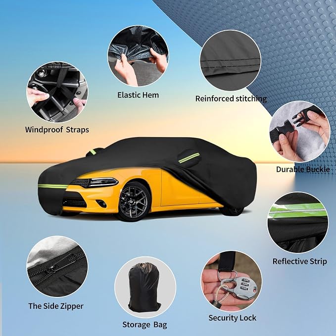 Waterproof Car Covers for 2006-2025 Dodge Charger Custom Heavy Duty Waterproof - Image 2