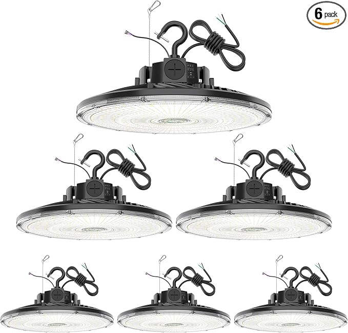 6 Pack 480V LED High Bay Light UL DLC Listed UFO Light 240W 200W 150W Adjustable by YELLORE-Professionalledlightsmanufacturerspecializingincommercialandindustriallighting
