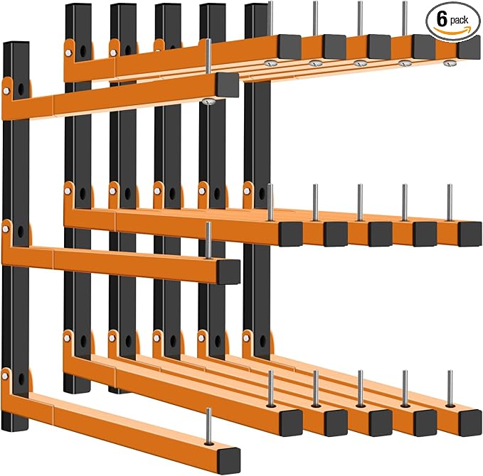 Lumber Rack Wall Mount, Heavy Duty Wood Storage Racks, 9-Level System Garage by Cyhwealth