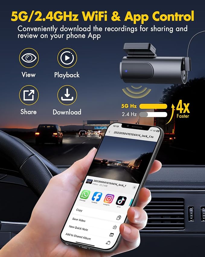 GKU Dash Cam Front and Rear Camera – 4K+1080P Dual Dash Camera - Image 3