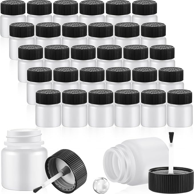 Maxcheck 120 Pcs Empty Touch Up Paint Bottles Container 1oz 30ml Reusable Small by Maxcheck