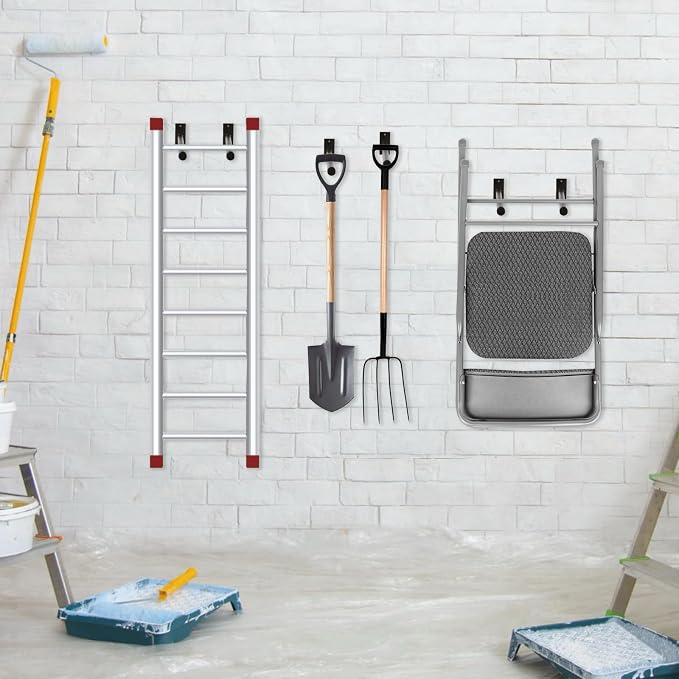 Garage Storage Mechanism Wall Mounted, Folding chair storage rack, Garden Tool - Image 3